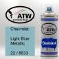 Preview: Chevrolet, Light Blue Metallic, 22 / 8533: 400ml Sprühdose, von ATW Autoteile West.